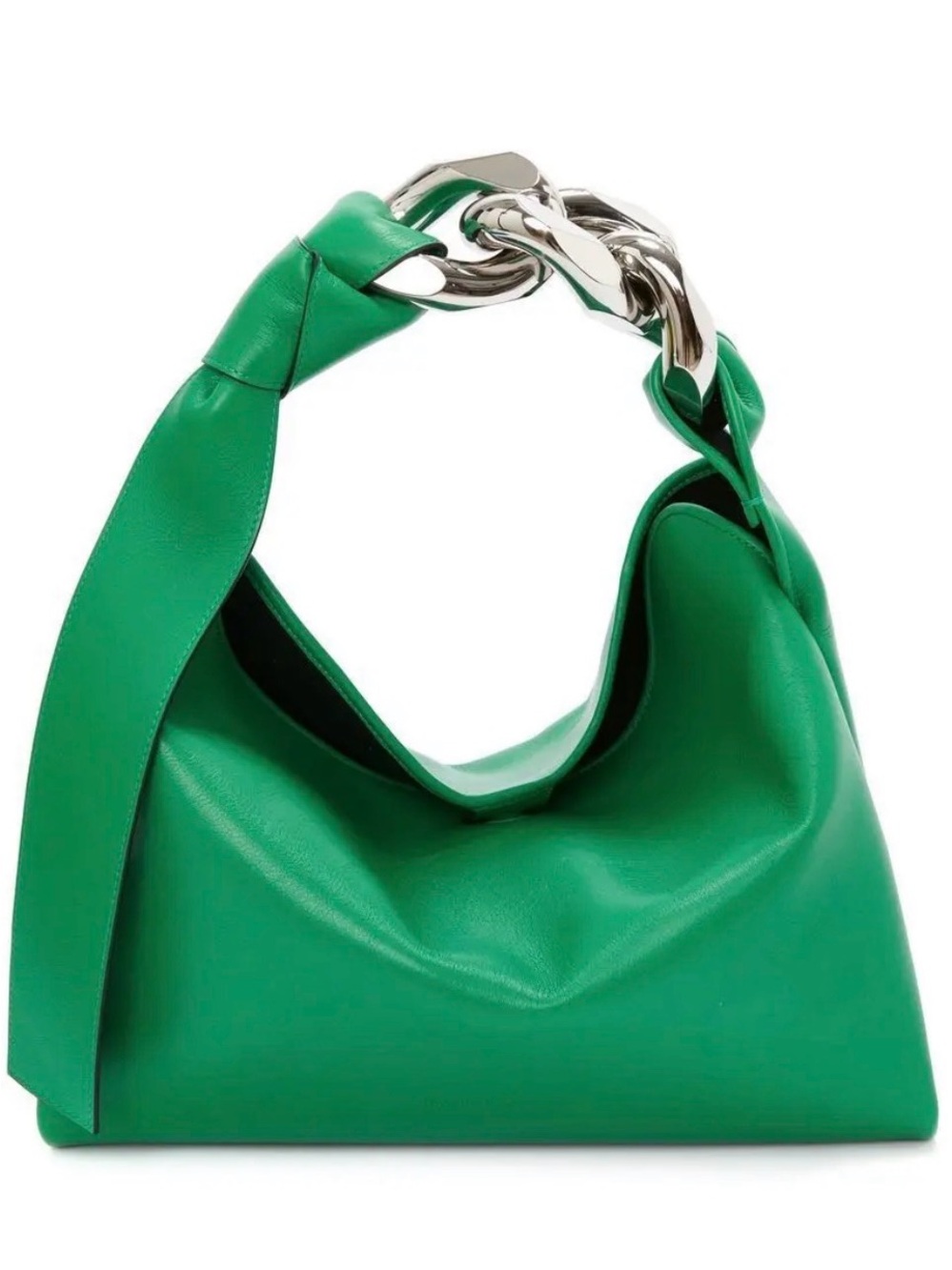 JW Anderson Giant Cuban Link Green Leather Bag!